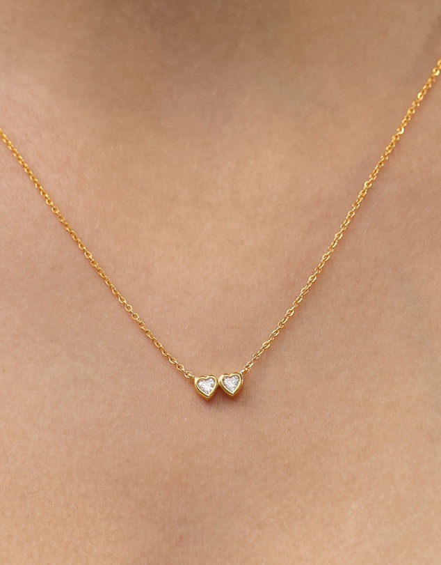 SAINT VALENTINE - Two Of A Kind Heart Necklace - Gold