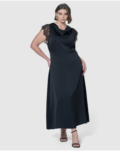 Pink Dusk by Curve Project - Allure Satin Maxi Dress