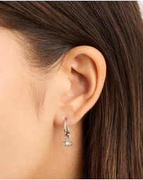 By Charlotte - Silver I Am Protected Hoops