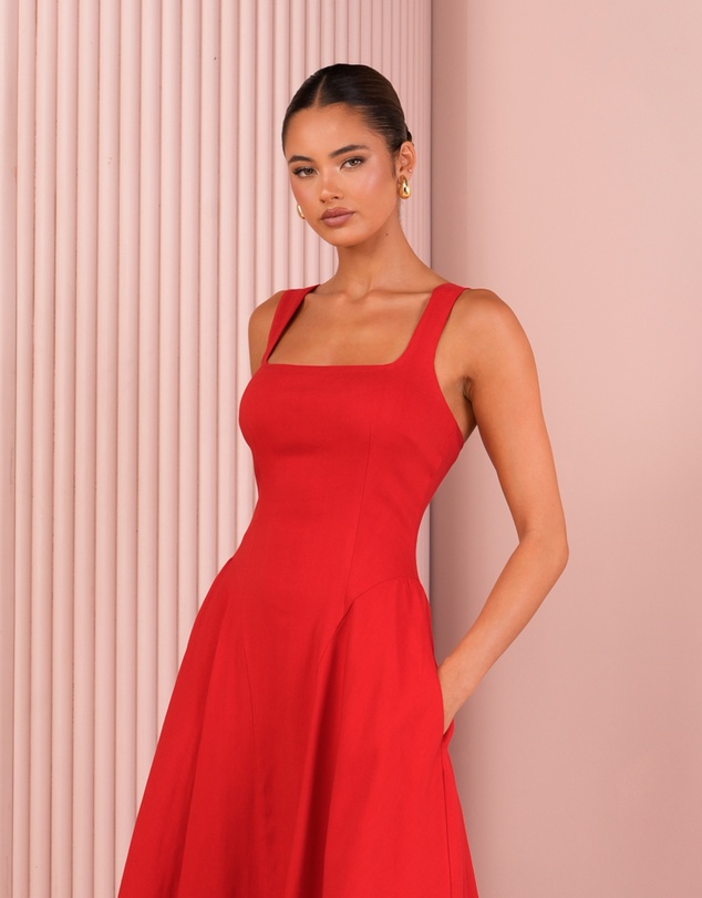 Azzurielle - Taubie Full Skirt Midi Dress