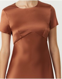 Third Form - Satin Bias Maxi Tee Dress