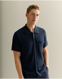 Trenery - Mercerised Cotton Shirt in Navy