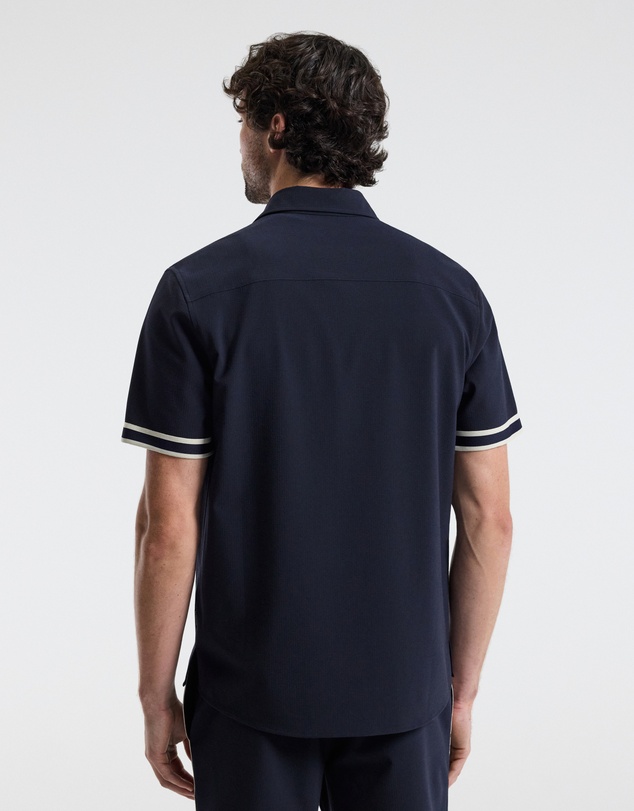 Calibre - Stripe Trim Textured Overshirt Navy
