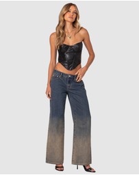 EDIKTED - Aberdeen Faux Leather Cupped Corset