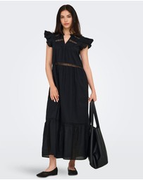 ONLY - Sunny Frilled Cotton Maxi Dress