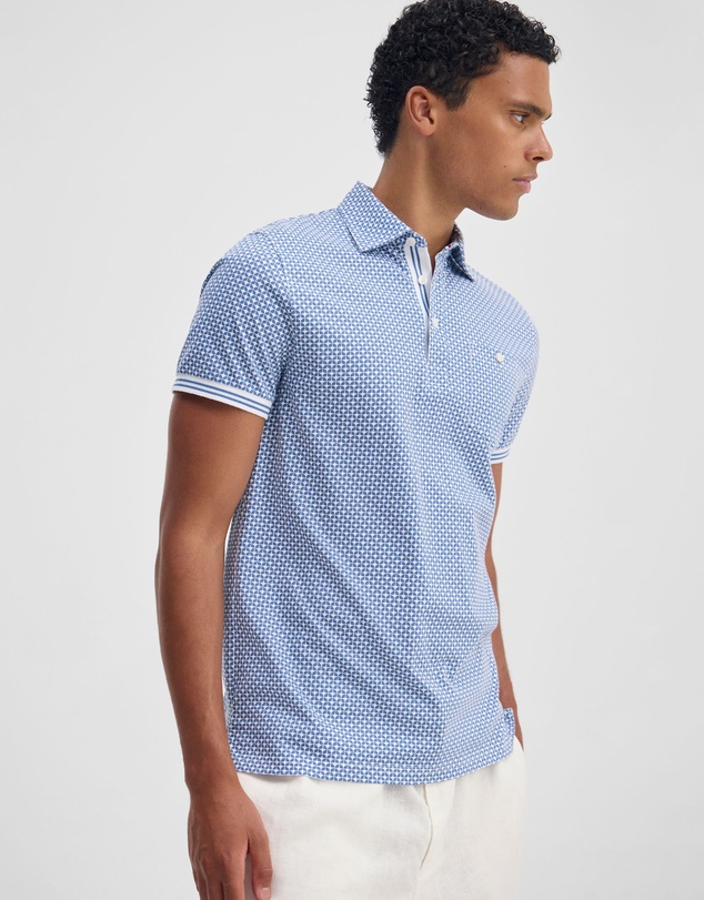 Oxford - Milo Print Jersey Polo With Pocket