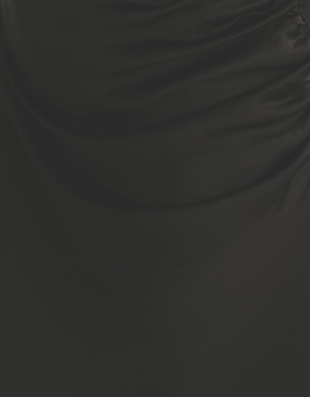Six Stories - Cowl Front Asymmetrical Satin Bridesmaid Dress