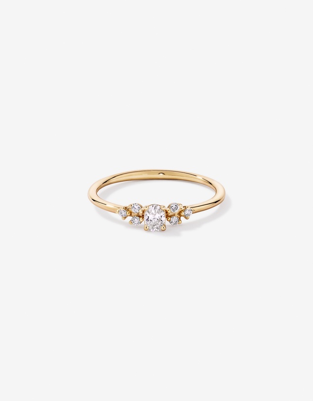 Michael Hill - 0.20TW Oval and Round Brilliant Laboratory-Grown Diamond Promise Ring in 10kt Yellow Gold