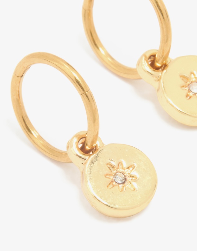 Lovisa - Gold Plated Surgical Steel Thin Disc Star Clicker Eaerings