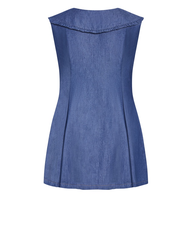 City Chic - Naomi Collar Mini Denim Dress