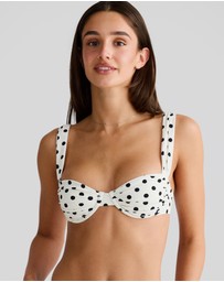 Vacay Swimwear - Rhodes Top Ivory Polka