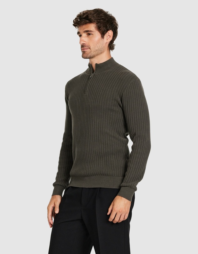Tarocash - Henry Textured Zip Knit