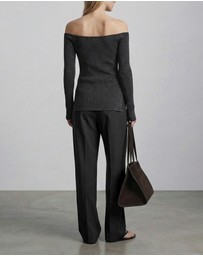 FRIEND of AUDREY - Off-Shoulder Sparkle Knit Top