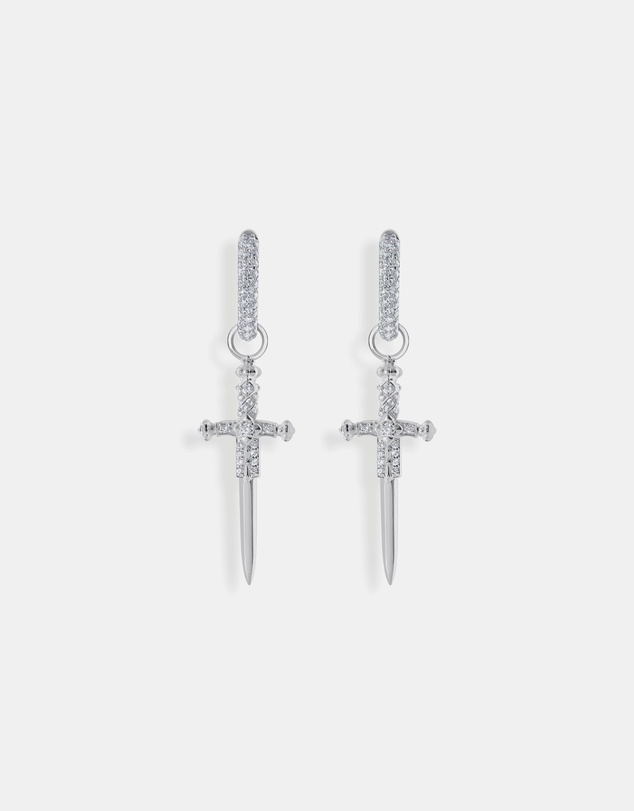 THOMAS SABO - Single hoop earring with sword & white stones