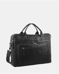 Pierre Cardin - Pierre Cardin Rustic Leather Computer/Business Bag