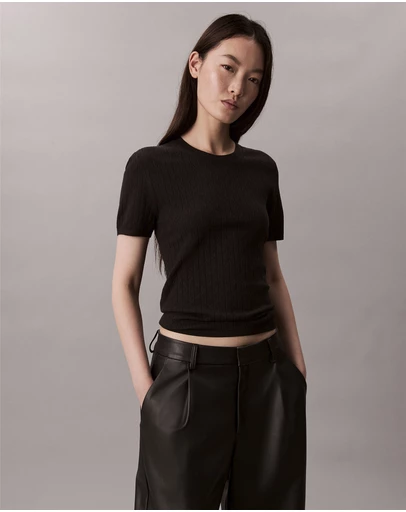 Calvin Klein - Pointelle Cap Sleeve Baby Tee