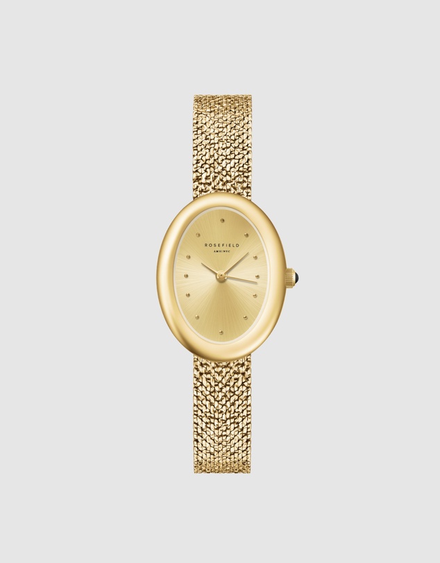 Rosefield - Ovale Gold-Tone Mesh Bracelet Watch
