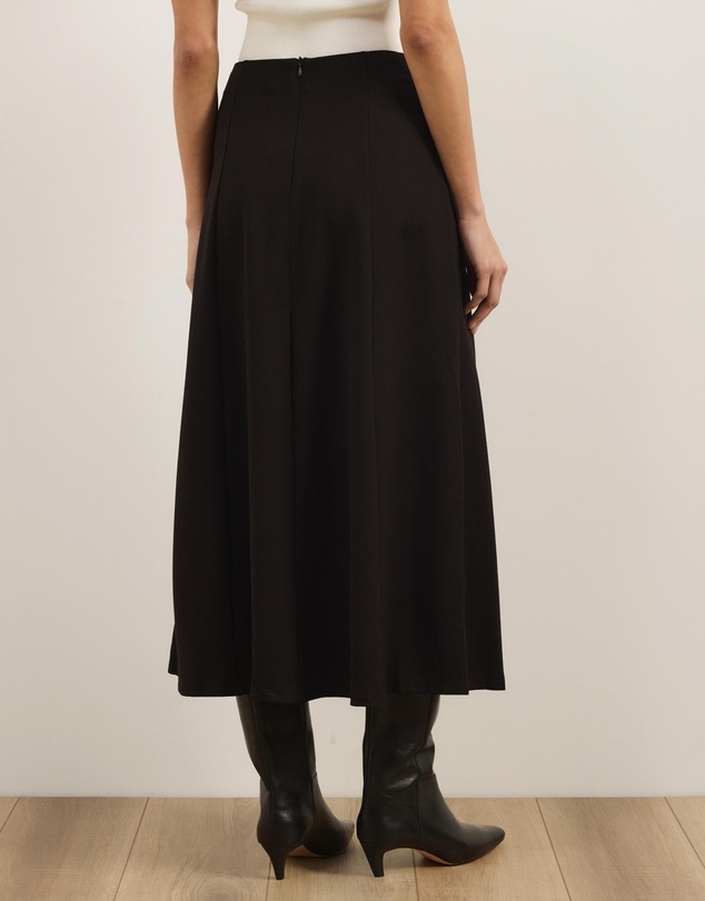 Atmos&Here - Laura Ponte Midi Skirt With Front Split At Hem