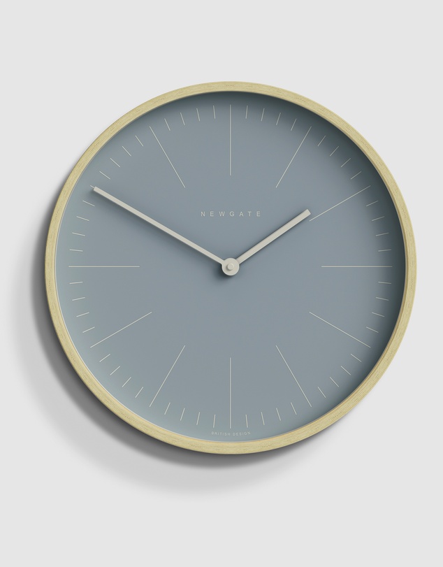 Newgate - Newgate Mr Clarke Clock Pale Wood Pill Blue Dial 128