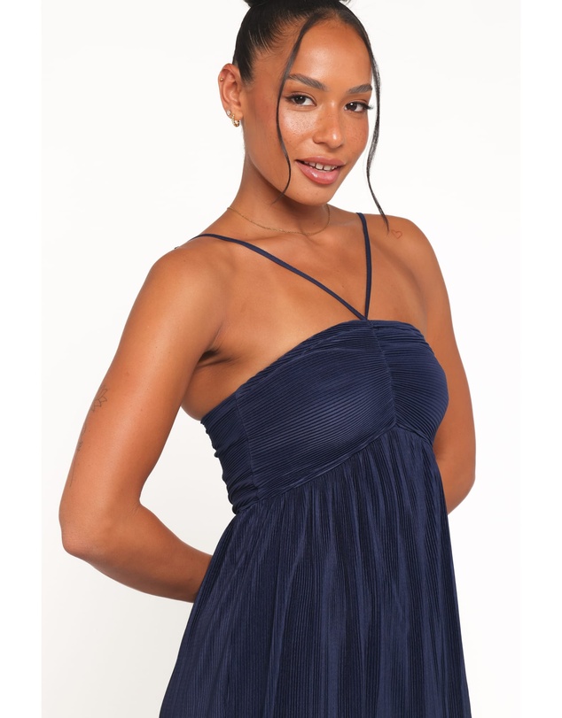 Petal & Pup - Polly Halterneck Maxi Dress - Navy