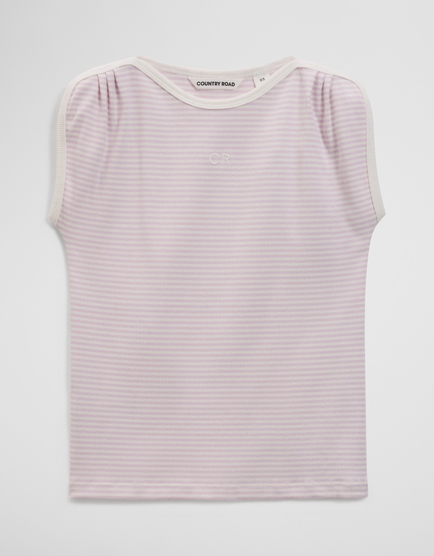 Country Road - Australian Cotton Short Sleeve Stripe Rib T-shirt