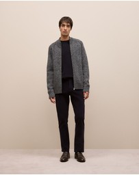 Trenery - Merino Cable Detail Crew in Navy