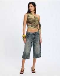 Jaded London - Slim Leg Distressed Jorts