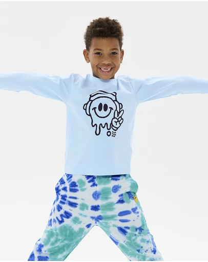 Rock Your Kid - Chill Out David Long Sleeve T-Shirt in Light Blue