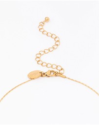 Lovisa - Waterproof Gold Plated Stainless Steel Thin Baguette Round Cubic Zirconia Pendant Necklace