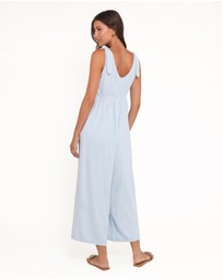 Petal & Pup - Ayla Linen Jumpsuit - Light Blue