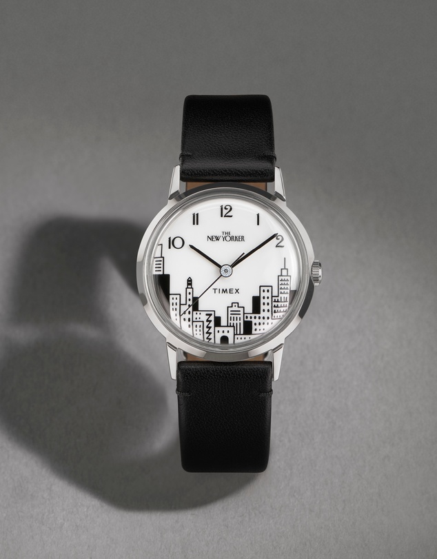 TIMEX - Timex x The New Yorker Marlin® Hand Wind 34mm Leather Strap Watch