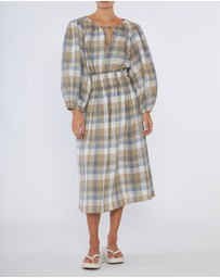 Amelius - Allegra Linen Plaid Dress
