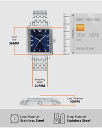 Emporio Armani - Silver Tone Analogue Watch