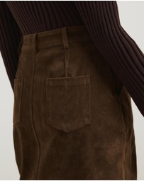 Atmos&Here - Sylvette Faux Suede Midi Skirt