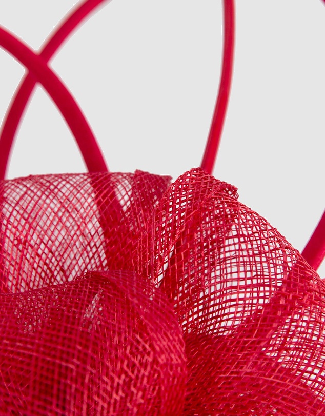 Max Alexander - Sinamay Red Flower Racing Fascinator