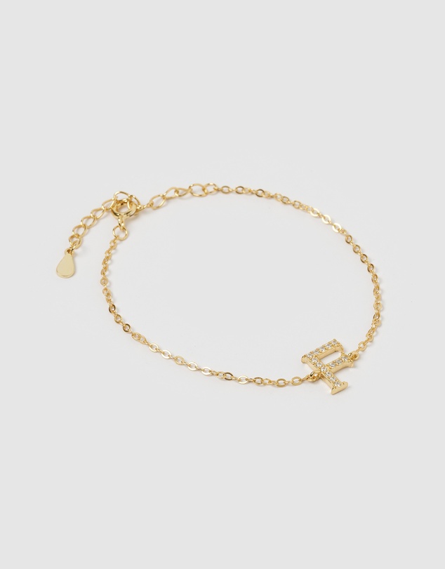 Izoa - Crystal Letter F Bracelet
