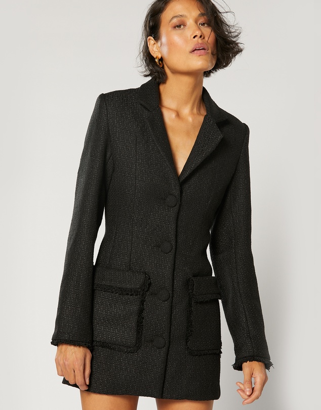 Winona - Ophir Trimmed Blazer Dress Black