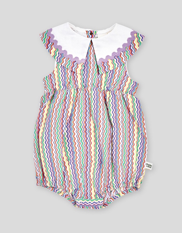 Goldie + Ace - Ric Rac Ava Collared Romper - Babies