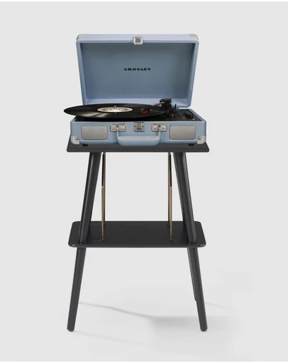Crosley - Crosley Cruiser Bluetooth Portable Turntable - Tourmaline + Crosley Entertainment Stand Bundle