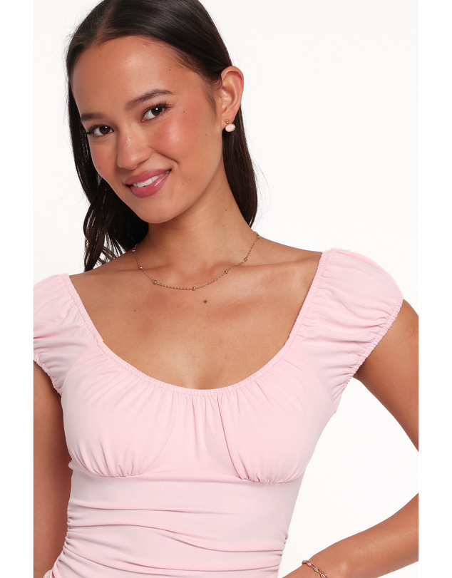Petal & Pup - Bea Milkmaid Top - Pale Pink