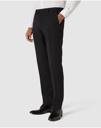 Politix - Slim Fit Premium Wool Silk Tuxedo Pant With Satin Side Stripe