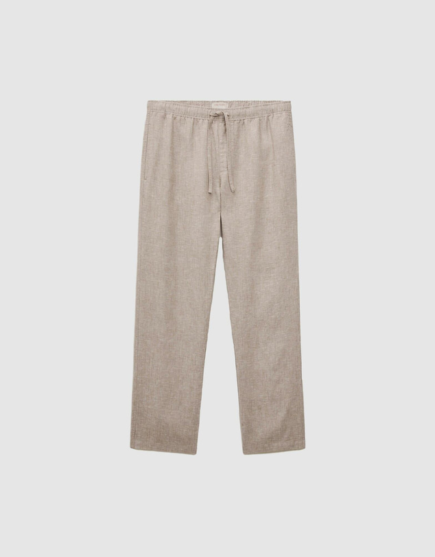 Trenery - Yarn Dyed Linen Relaxed Drawcord Pant