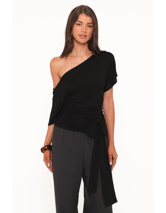 Petal & Pup - Clarke Off The Shoulder Tie Top - Black