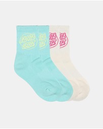Santa Cruz - Oval Dot Mid Sock 4 Pack - Teens