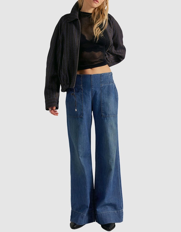 Free People - Breezy Denim Pull-On Pants