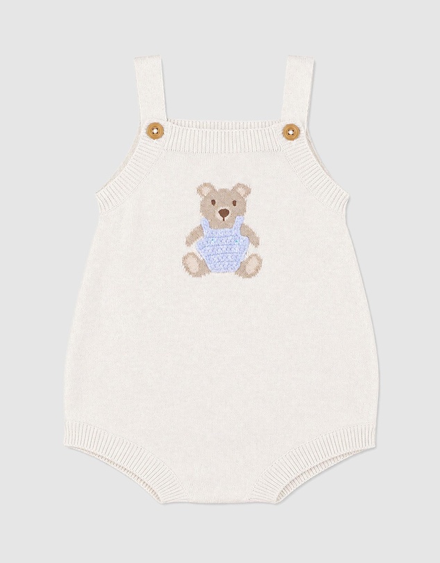 Bebe by Minihaha - Brady Organic Knitted Bear Bodysuit - Babies
