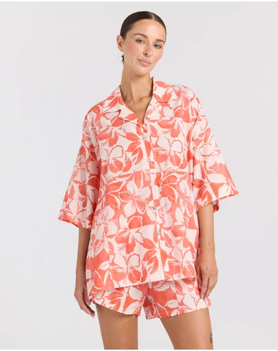 Poolside Paradiso - Java Over Shirt - Hibiscus