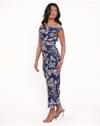 Petal & Pup - Maisy Off Shoulder Maxi Dress - Blue Floral
