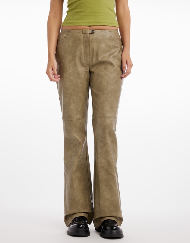 Dazie - Cally PU Low Waisted Leather Pants