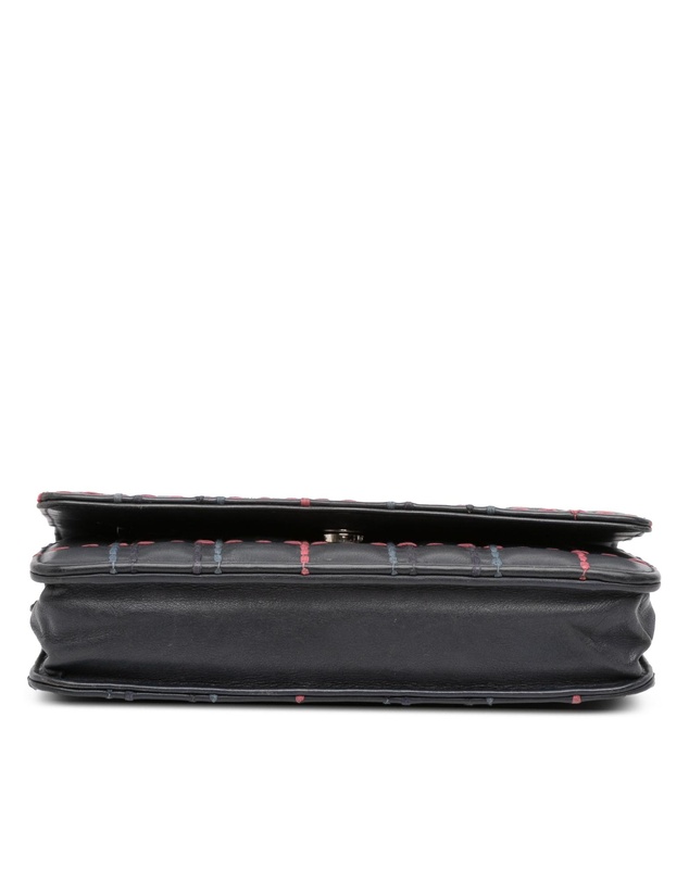 Pre-Loved by Azura Reborn - Pre-Loved CC Square Stitched Calfskin Wallet on Chain
